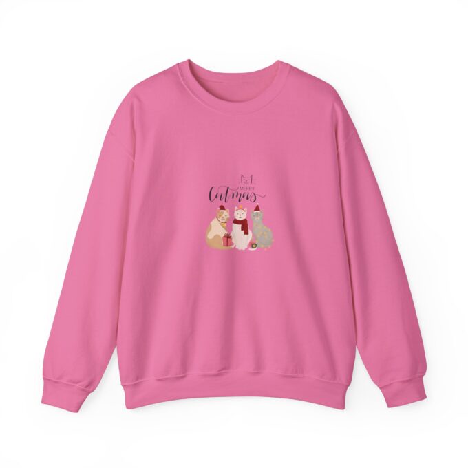 Cozy Holiday Cat Sweatshirt – Festive Unisex Crewneck - Image 9