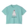 Christmas Cat Women’s Boxy Tee – Festive and Stylish - Image 3