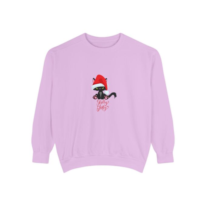 Holly Jolly Black Cat Christmas Crewneck – Festive Cat Lover’s Sweatshirt - Image 4