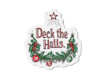 Christmas die-cut magnets Festive holiday decor Christmas fridge magnets Deck the halls magnets Christmas decoration magnets