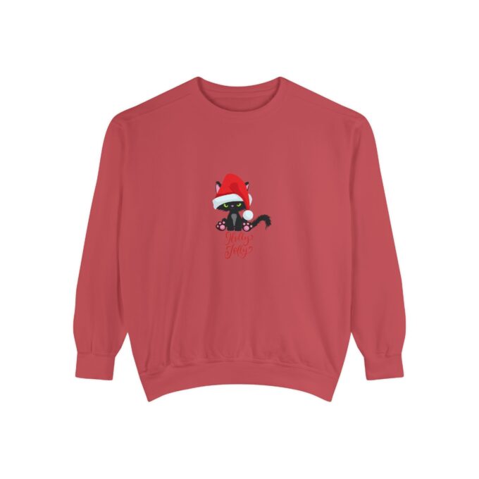 Holly Jolly Black Cat Christmas Crewneck – Festive Cat Lover’s Sweatshirt - Image 6