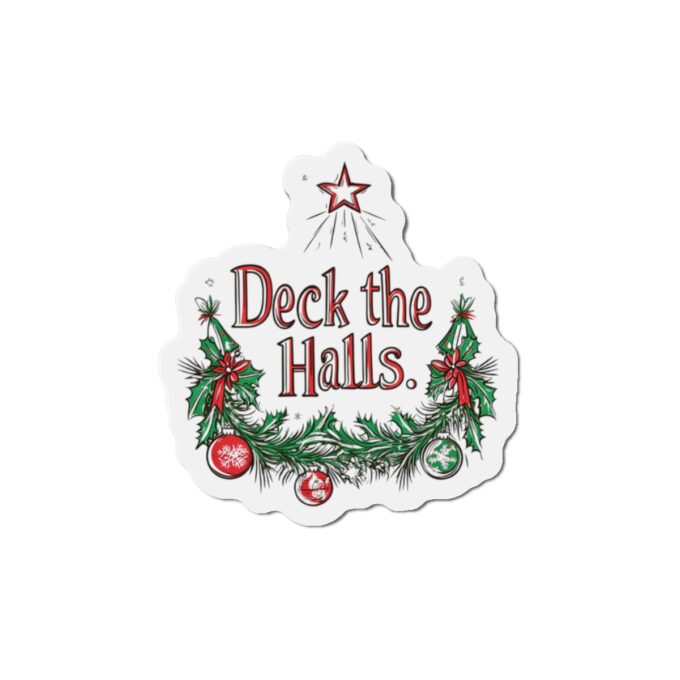 Christmas Die-Cut Magnets Deck The Halls – Festive Holiday Decor - Image 3