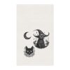 Gothic cat tea towels Gothic kitchen towels Cat design tea towels Absorbent cotton-poly towels