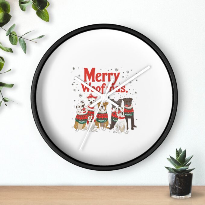 Dog Christmas Wall Clock – Festive Decor for Dog Lovers - Image 3