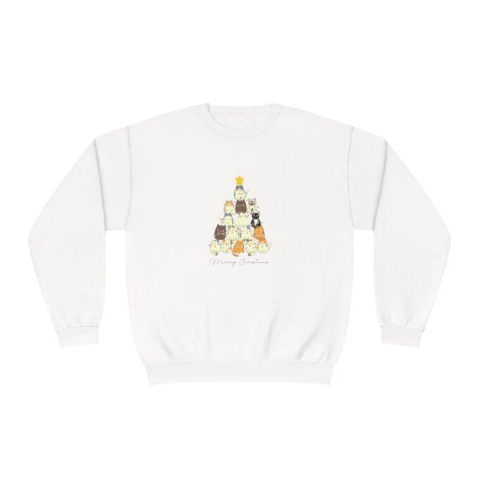 Meowy Christmas Sweatshirt – Cozy Cat Holiday Sweater - Image 3