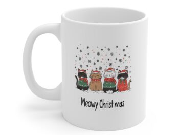 Jingle All The Way mug Meowy Christmas holiday mug Festive holiday mug 11oz Cat Christmas mug Holiday coffee mug
