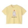 Christmas cat tee Women’s holiday boxy shirt Cat lover Christmas shirt Festive women’s tee Holiday cat graphic tee