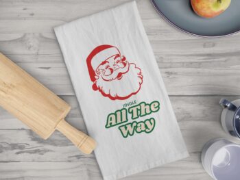 Christmas tea towel Festive kitchen decor Holiday tea towel gift Jingle All the Way towel