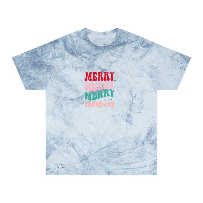 Merry Merry Christmas T-Shirt – Festive Unisex Color Blast Tee - Image 4