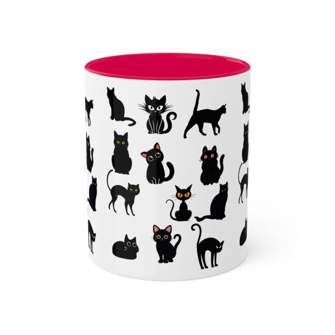 Black cat Christmas mug Festive holiday drinkware Cat lover gift idea Holiday ceramic mug