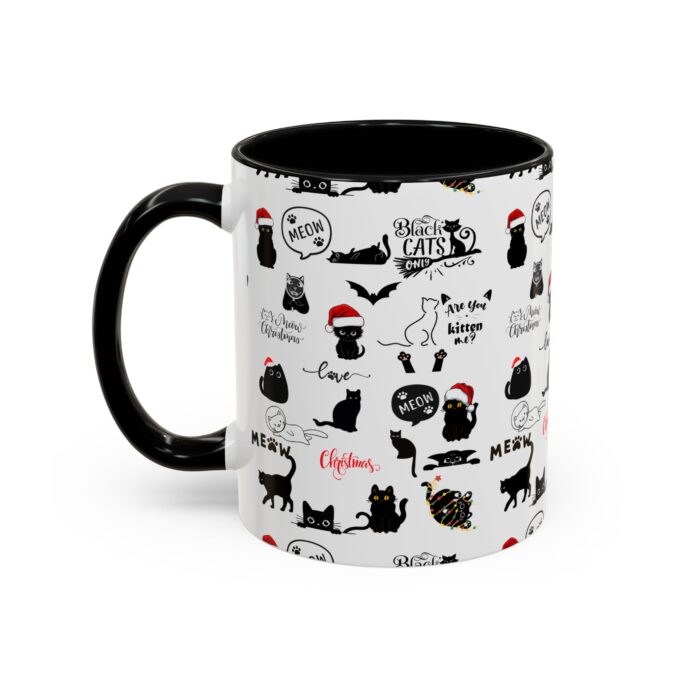 Gothic Cat Christmas Accent Mug – Unique & Festive (11, 15oz) - Image 5