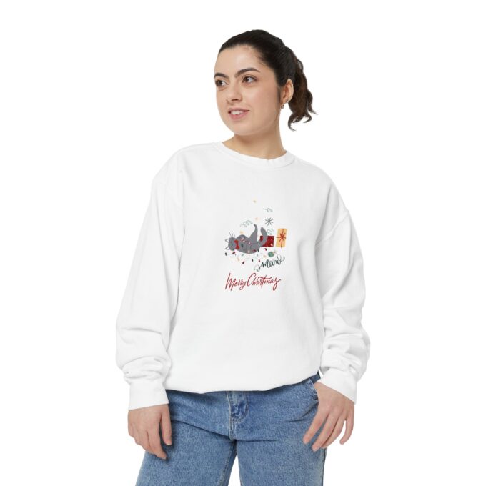 Gothic Cat Christmas Sweatshirt – Cozy, Unique Holiday Style - Image 3