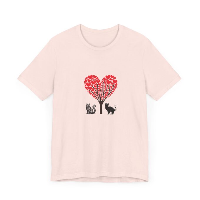 Gothic cat T-shirt Unisex Valentine’s tee Jersey short sleeve shirt Gothic apparel gift