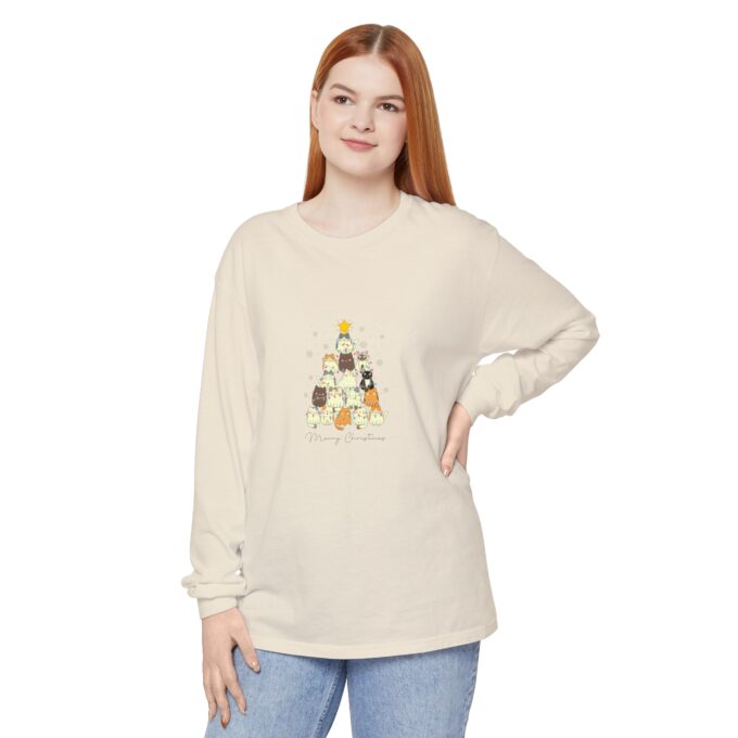 Gothic Cat Christmas Long Sleeve T-Shirt – Unisex Holiday Style - Image 13