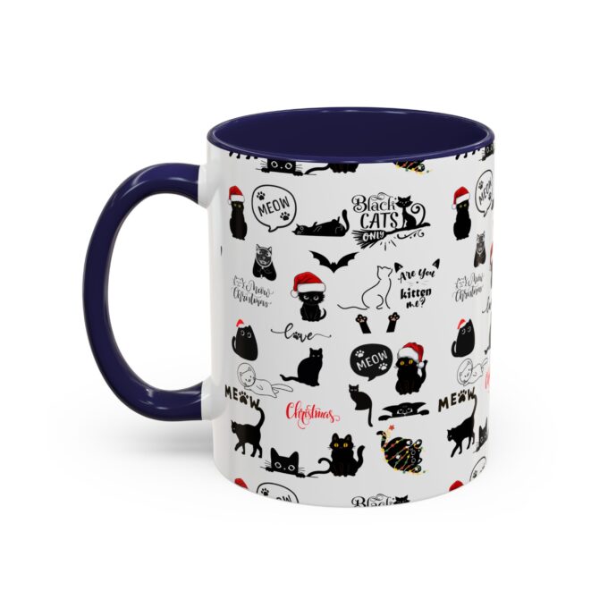 Gothic Cat Christmas Accent Mug – Unique & Festive (11, 15oz) - Image 8