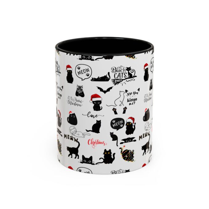 Gothic Cat Christmas Accent Mug – Unique & Festive (11, 15oz) - Image 4