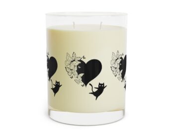 Black cat Valentine candle Scented candle for Valentine’s Day Cat-themed home décor Aromatic Valentine gift