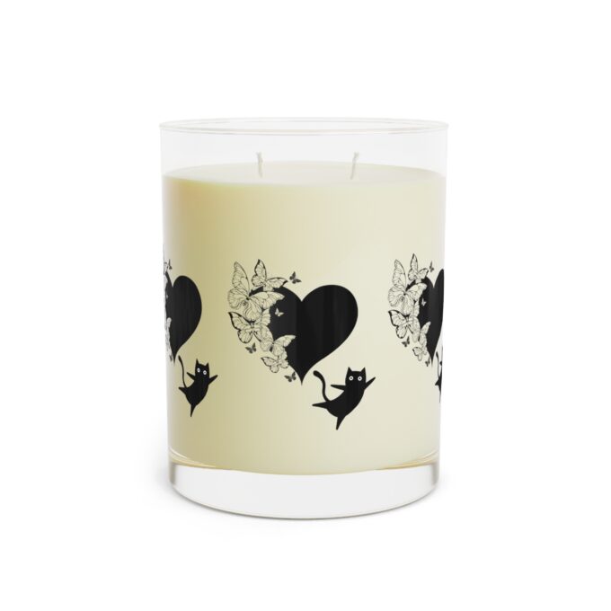 Black cat Valentine candle Scented candle for Valentine’s Day Cat-themed home décor Aromatic Valentine gift