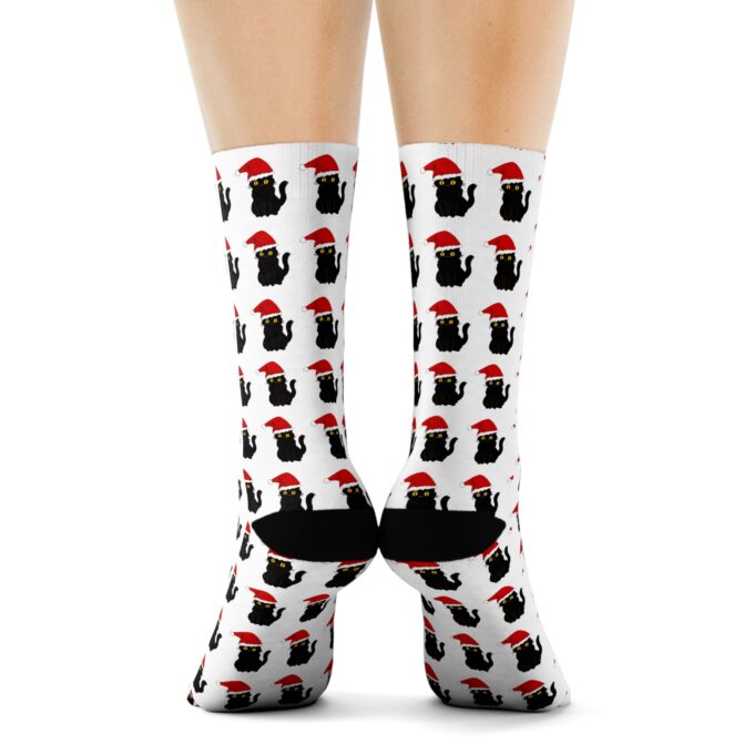 Gothic Cat Christmas Crew Socks – Perfect for Cat Lovers! - Image 9