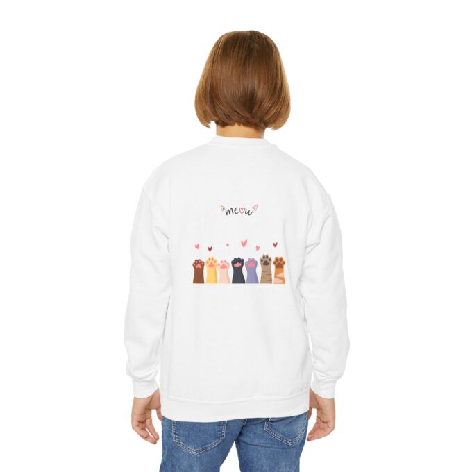 Gothic Cat Christmas Youth Crewneck Sweatshirt - Festive & Cozy - Image 4