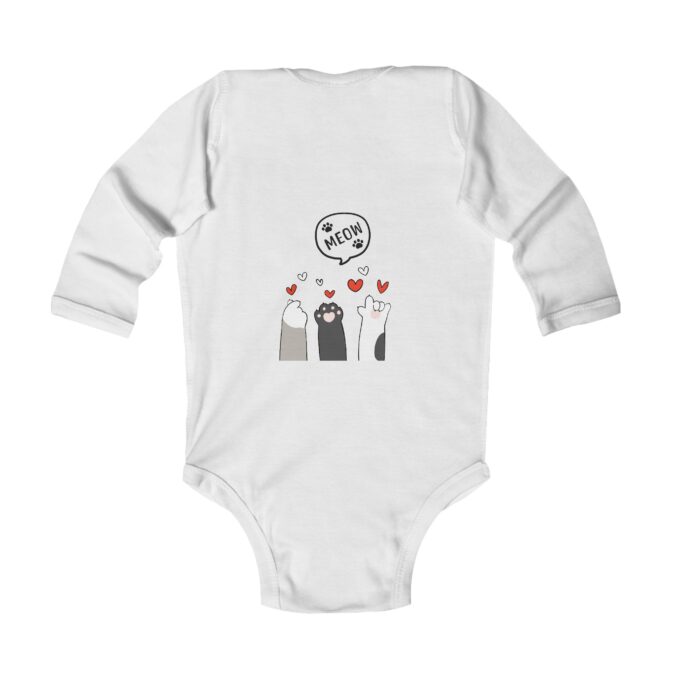 Gothic Cat Christmas Infant Long Sleeve Bodysuit - Holiday Babywear - Image 2