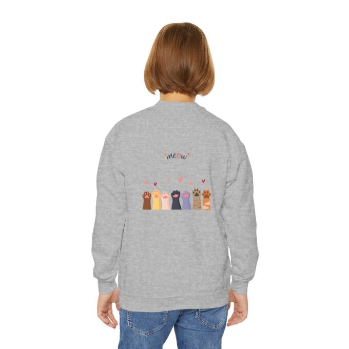 Gothic Cat Christmas Youth Crewneck Sweatshirt - Festive & Cozy - Image 6