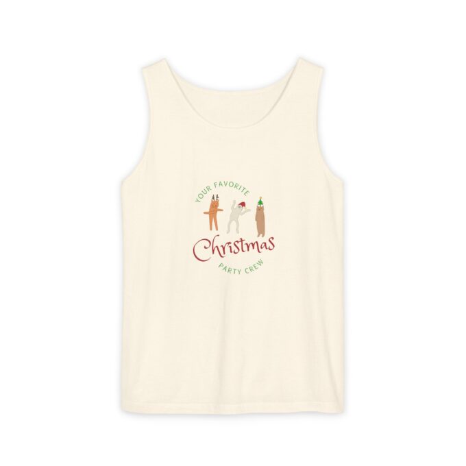 Gothic Cat Christmas Tank Top – Unisex Holiday Style - Image 9