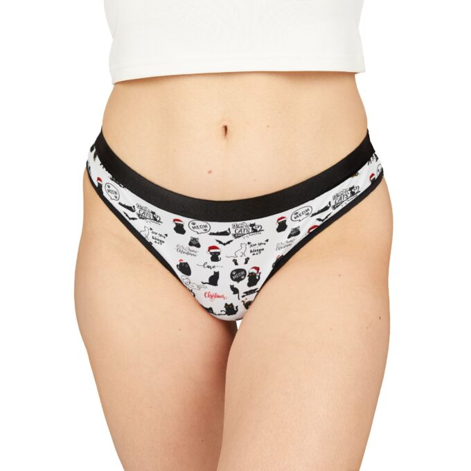 Gothic Cat Christmas Thongs – Festive & Fun Lingerie - Image 3