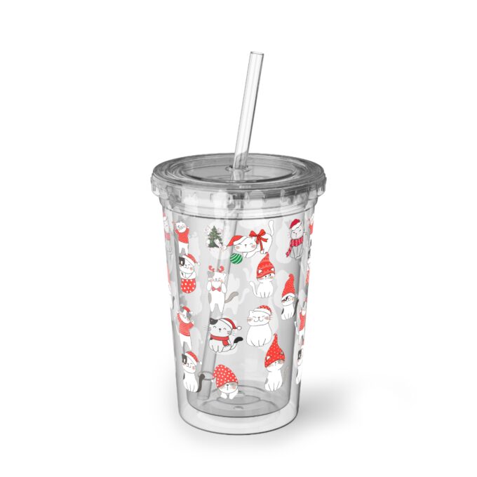 Black Cat Valentine Acrylic Cup – Stylish & Durable - Image 2