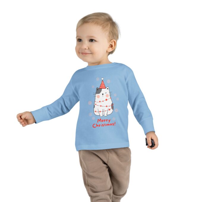 Gothic Cat Christmas Toddlers Long Sleeve Tee – Festive & Cozy - Image 7