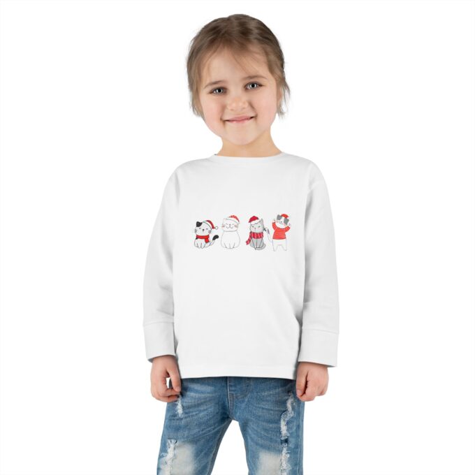 Black Cat Toddler Long Sleeve Tee – Cute & Comfy Style - Image 3