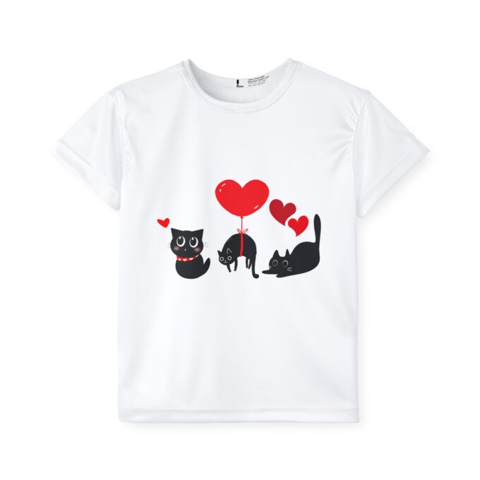 Black cat kids jersey Valentine sports jersey Kids all-over print jersey Comfortable kids sportswear