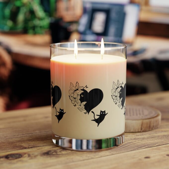 Black Cat Valentine Scented Candle, 11oz Full Glass - Image 5