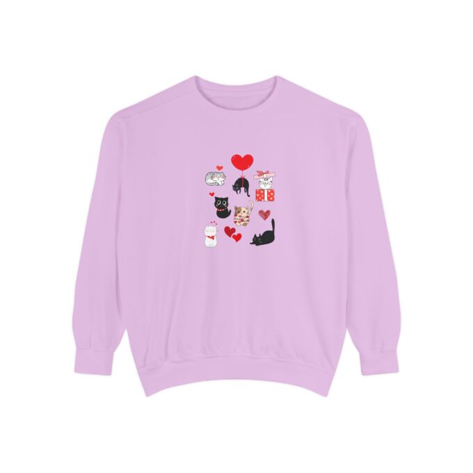 Black Cat Valentine Unisex Garment-Dyed Sweatshirt - Image 20