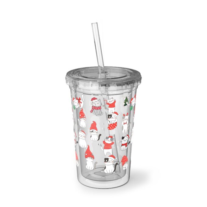 Black Cat Valentine Acrylic Cup – Stylish & Durable - Image 3