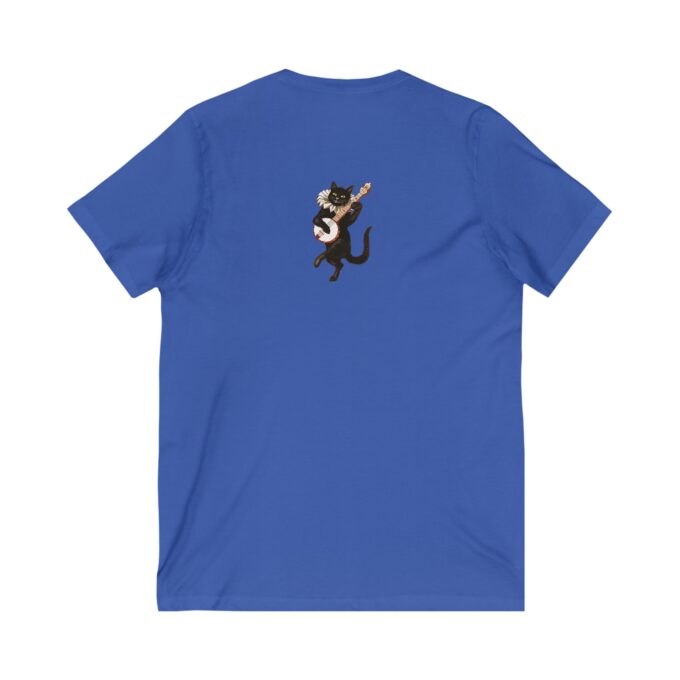 Black Cat Christmas V-Neck Tee – Unisex Holiday Shirt - Image 6