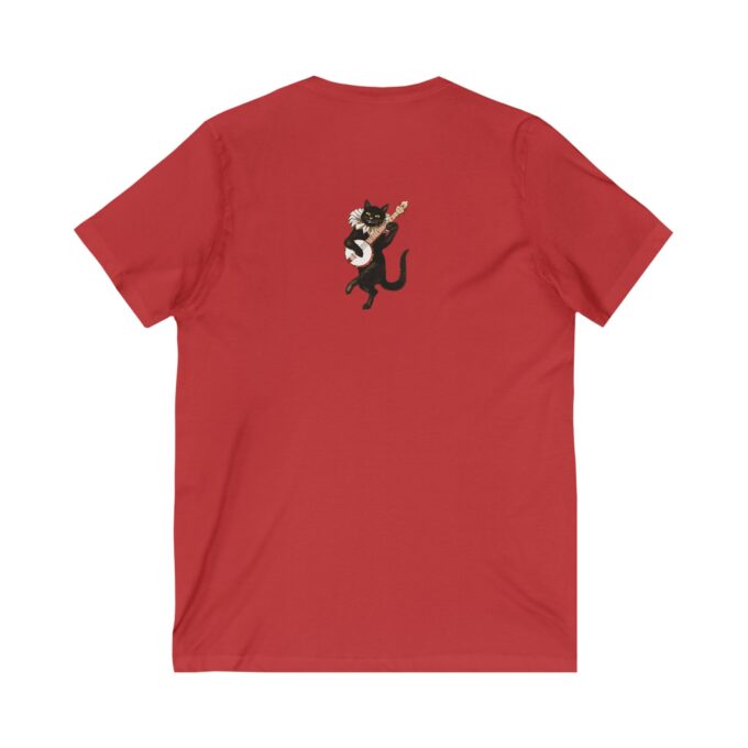 Black Cat Christmas V-Neck Tee – Unisex Holiday Shirt - Image 18