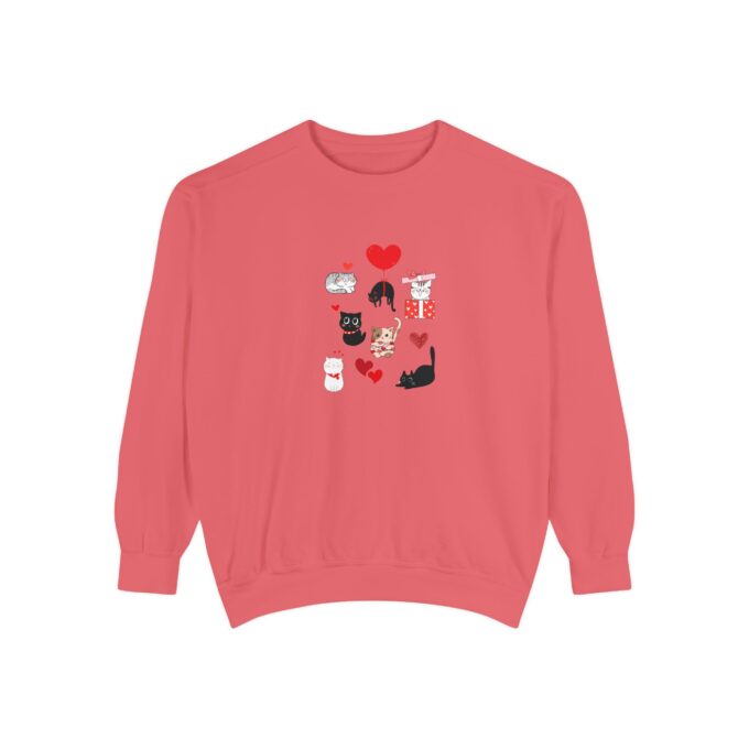 Black Cat Valentine Unisex Garment-Dyed Sweatshirt - Image 21