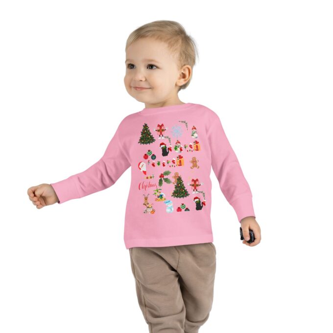 Gothic Cat Christmas Toddler Long Sleeve Tee – Cozy & Unique Holiday Style - Image 7