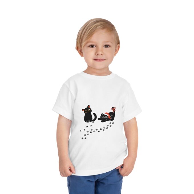 Gothic Cat Christmas Toddler Short Sleeve Tee - Fun Holiday Style - Image 3