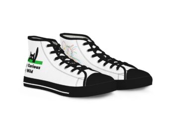 Gothic cat Christmas sneakers Men’s high top holiday sneakers Unique gothic Christmas footwear Dark holiday high tops