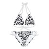 Leopard print bikini set Strappy swimwear for women Stylish summer swimwear Durable beach bikini