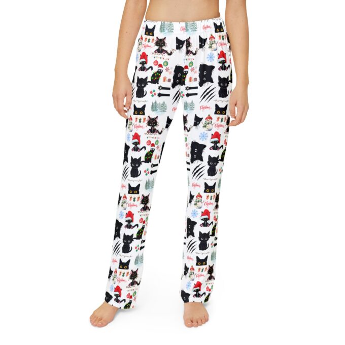 Gothic Cat Christmas Kids Pajama Pants  – Festive & Cozy - Image 3