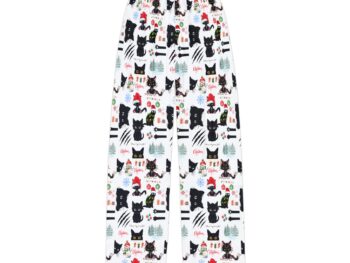 Kids Christmas pajamas Gothic holiday sleepwear Cat themed kids pajamas Winter kids pajama pants Holiday pajamas for children