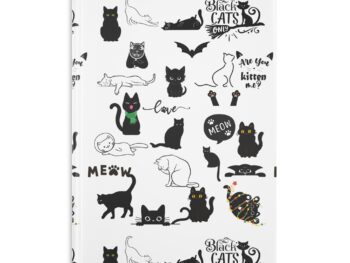 Gothic cat Christmas notebook Hardcover holiday notebook Puffy cover notebook Festive journal with gothic theme Christmas gift notebook