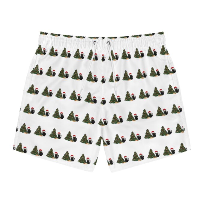 Gothic Cat Christmas Swim Trunks – Perfect for Cat Lovers! - Image 2