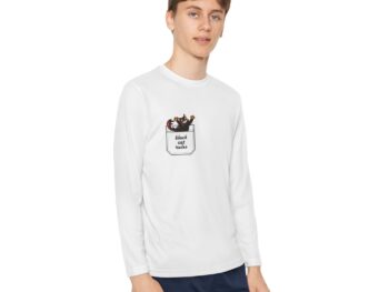 Black cat Christmas youth tee Festive long sleeve competitor tee Holiday apparel for kids Youth cat lover clothing