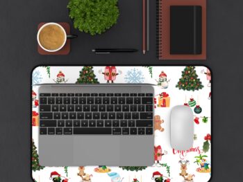 Gothic holiday desk accessories Gothic cat Christmas gift Cat lover desk mat Christmas desk mat decor Gothic office holiday decor