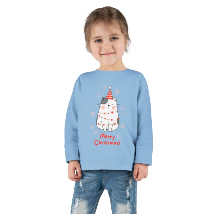 Gothic Cat Christmas Toddlers Long Sleeve Tee – Festive & Cozy - Image 8