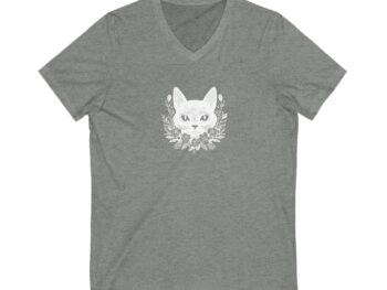 Black cat Christmas shirt Holiday V-neck tee Unisex festive shirt Christmas gift for cat lovers